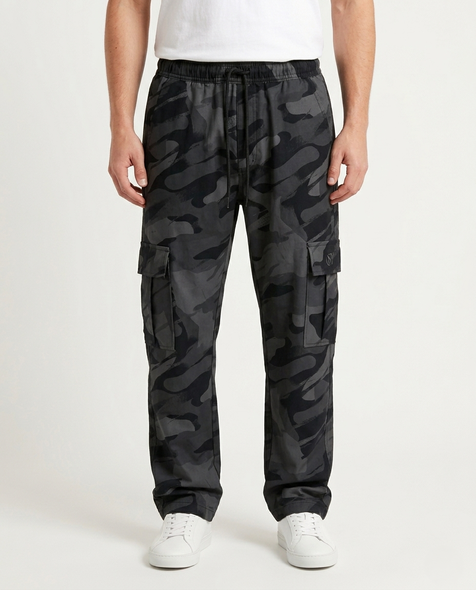 Ship Gray Color Single Camo Cargo Trouser