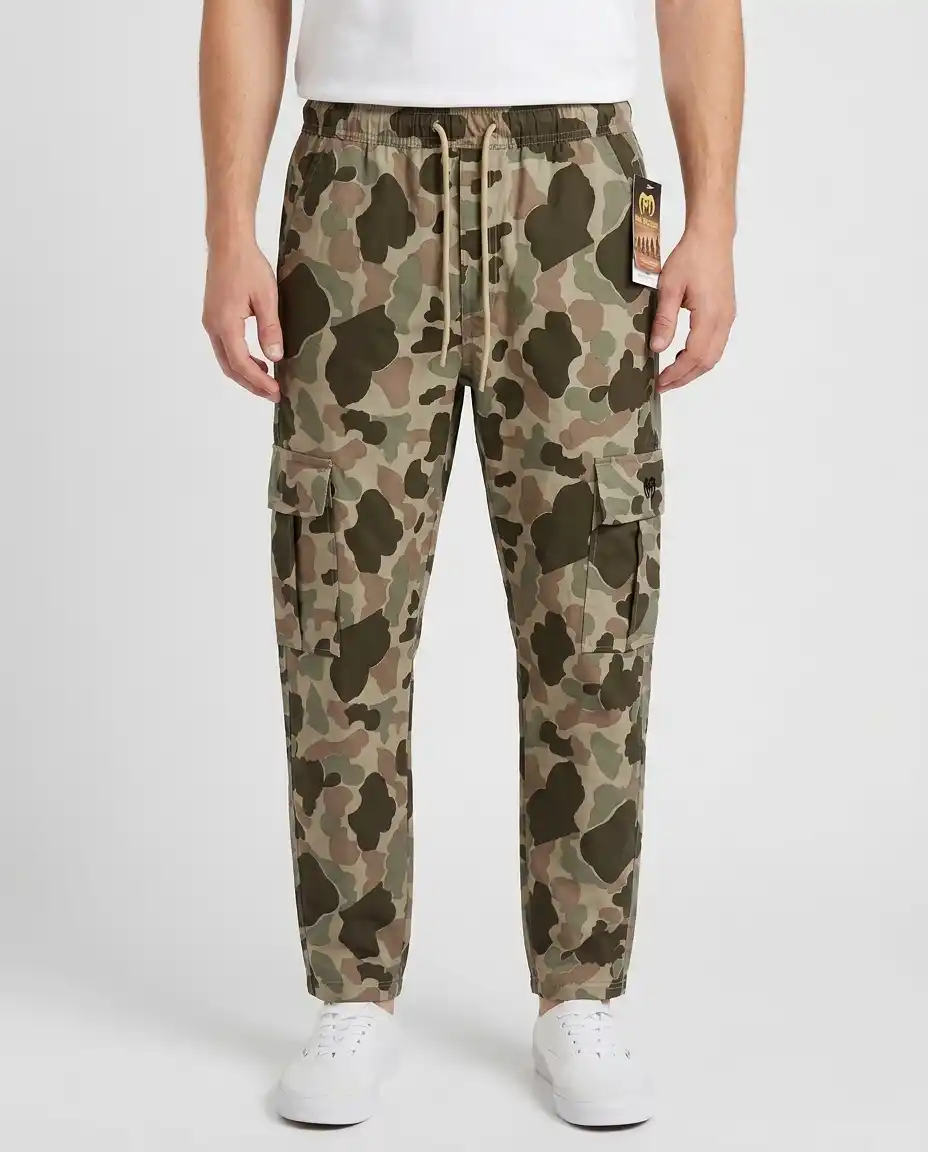 Granite Green, Metallic Black & Military Olive Color Camo Cargo Trouser image 4
