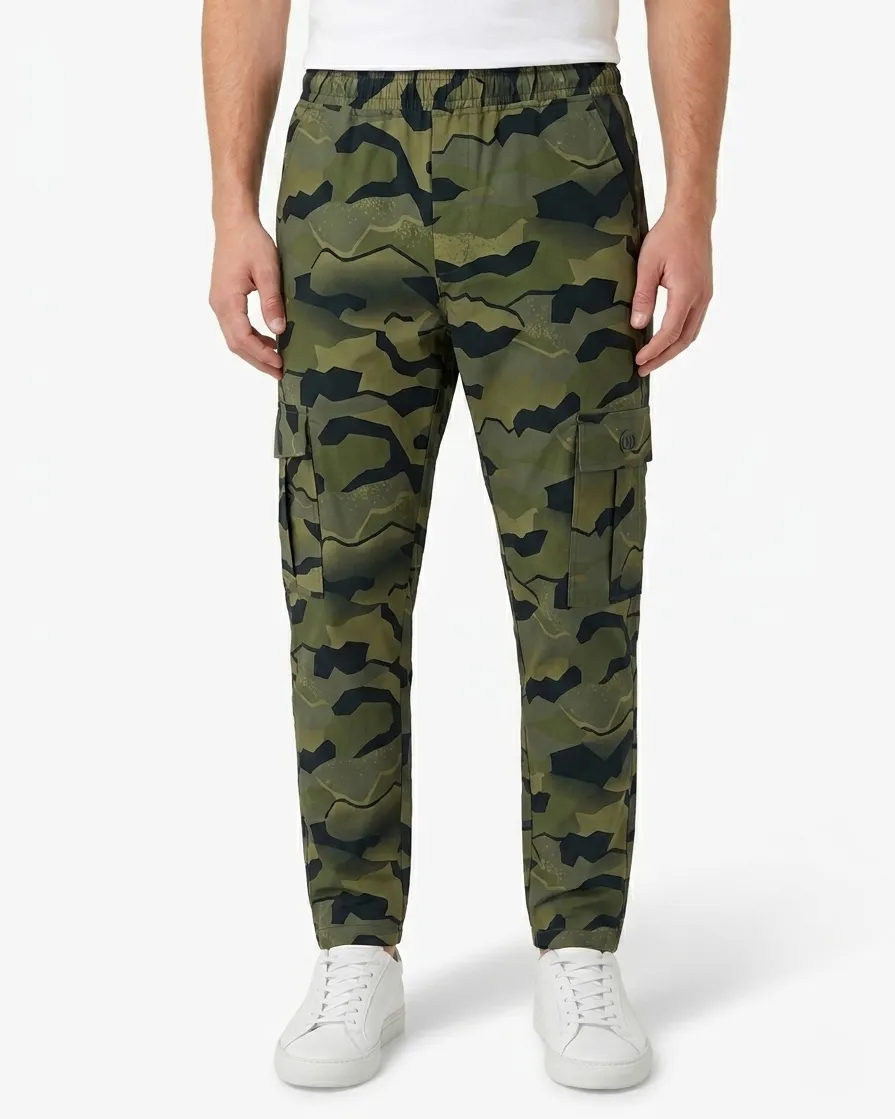 Silent Black & Military Olive Color Camo Cargo Trouser image 2