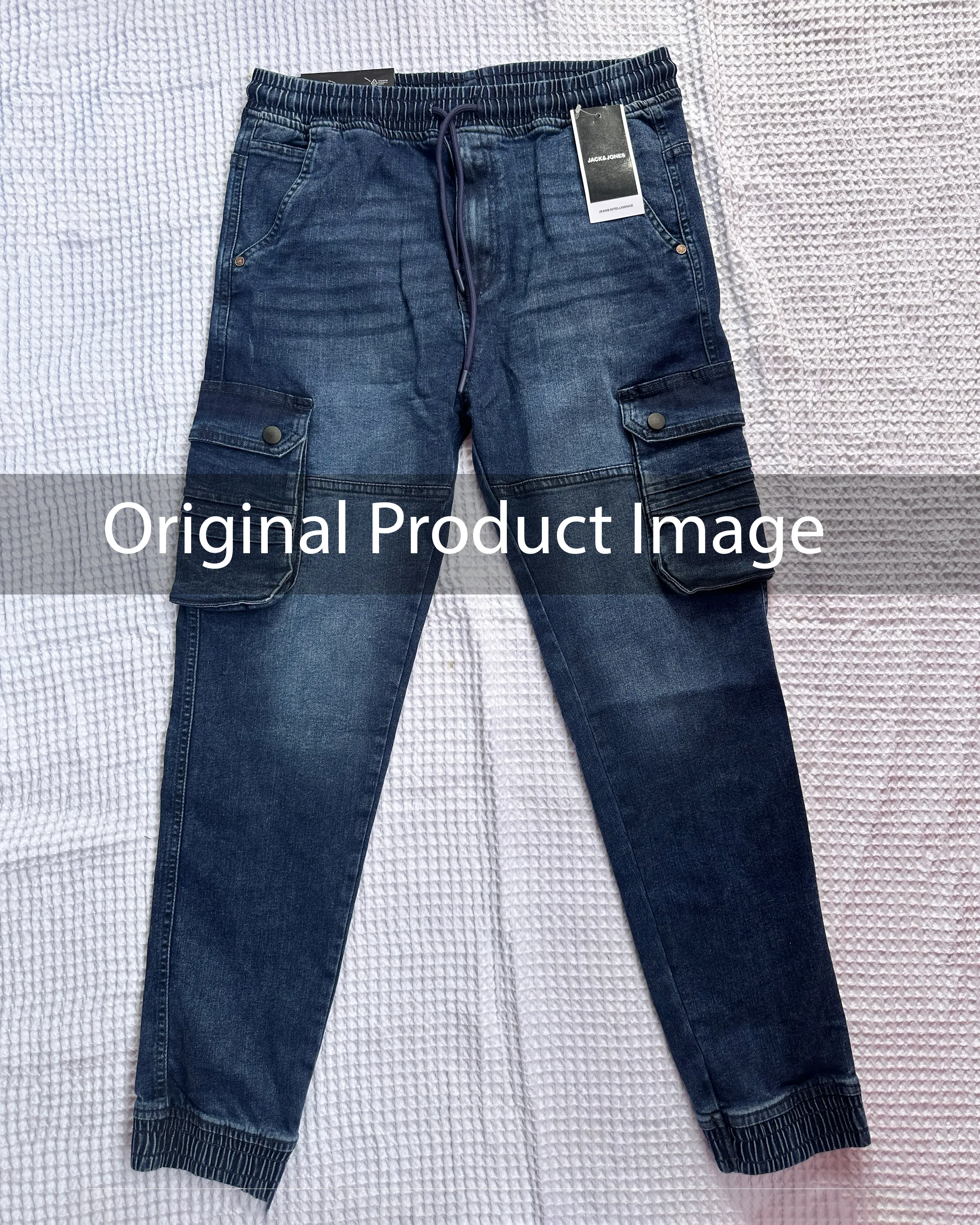 Mystic Navy Color Denim Cargo Jogger image 2