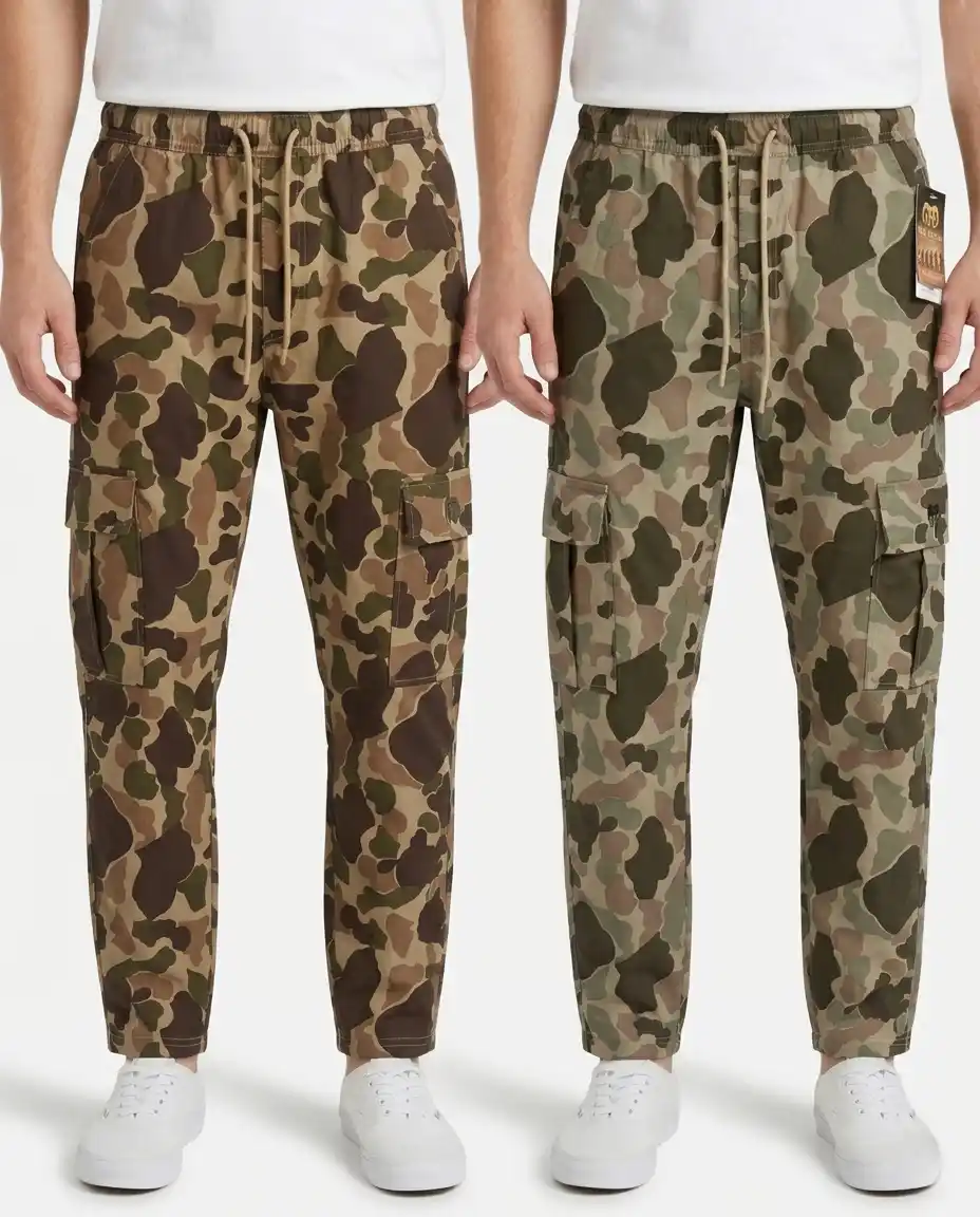 Granite Green & Abstract Coffee Color Camo Cargo Trouser