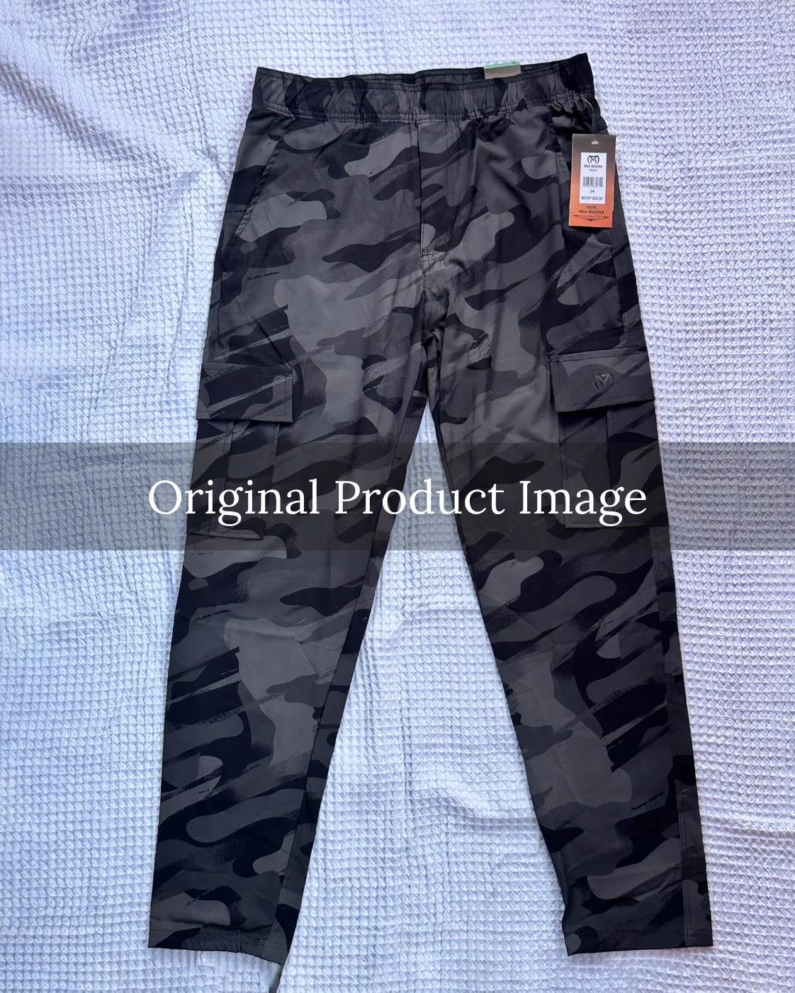 Black Color Camo Cargo Pant image 2