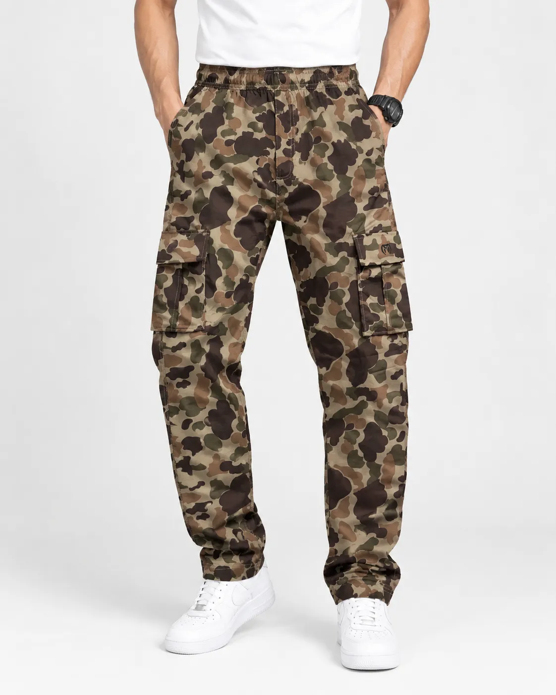 Abstract Coffee Color Camo Cargo Pant
