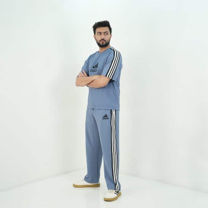 Fashion Denim Color Men’s Sports Tracksuit - Image 2