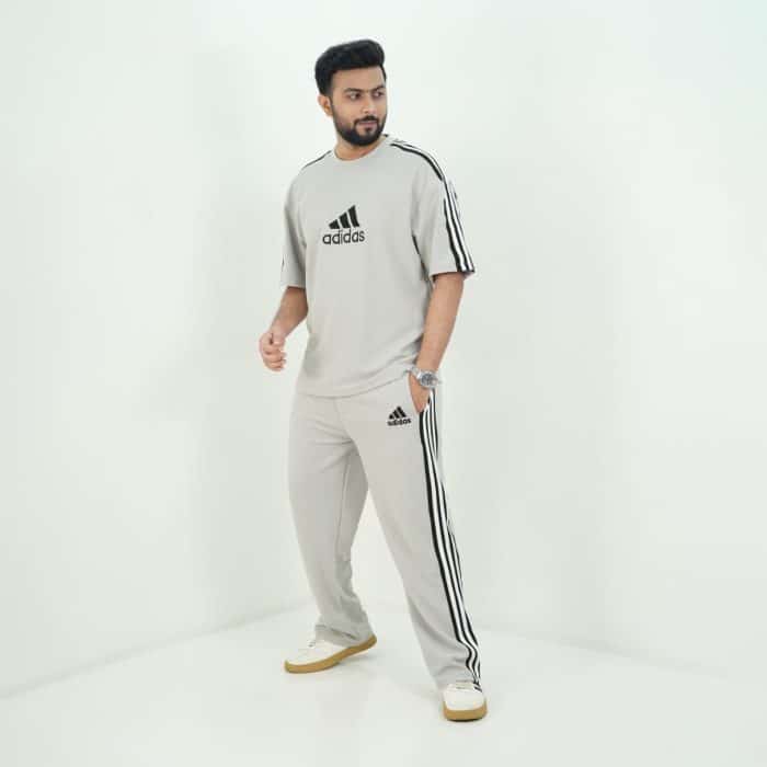 Quill Gray Color Men’s Sports Tracksuit - Image 2