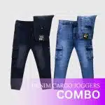 Two Piece Combo Black and River Blue Cargo Joggers