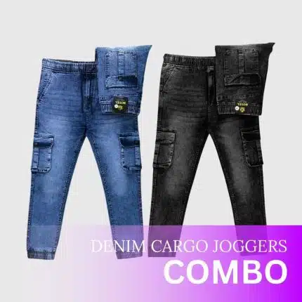 Two Piece Combo River Blue and Shadowy Gray Cargo Joggers