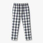 Pure Cotton Check Trouser – Chinese White & Victorian Rose - Image 4