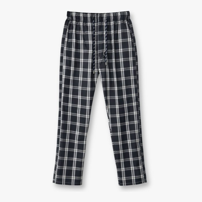 Pure Cotton Check Trouser – Chinese White & Tuna - Image 5