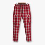 Pure Cotton Check Trouser – Chinese White & Victorian Rose - Image 5