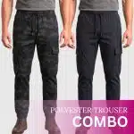 Black & Solid Graphite Color Combo Parachute Trouser