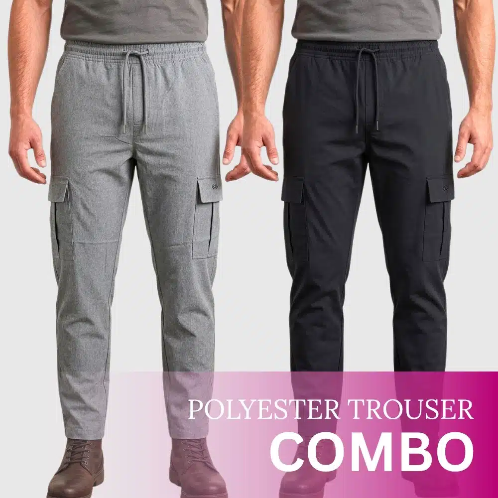 Parashute Trouser (16) Black & Mercury Color Combo Parachute Trouser - Image 1