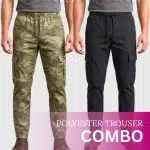 Black & Olive Gray Color Combo Parachute Trouser