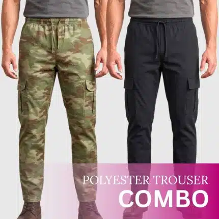 Black & Olive Gray Color Combo Parachute Trouser