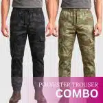 Olive Gray & Solid Graphite Color Combo Parachute Trouser