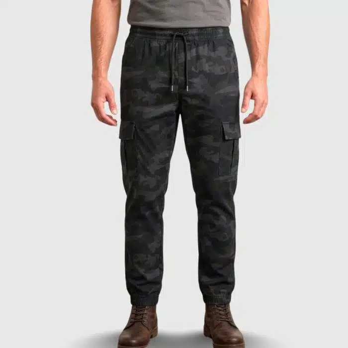 Solid Graphite & Mercury Color Combo Parachute Trouser - Image 3