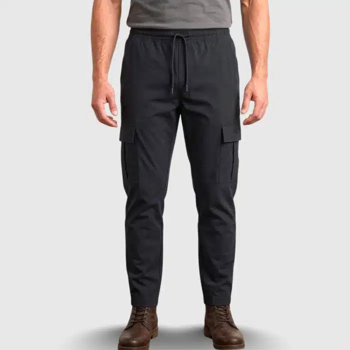 Black & Solid Graphite Color Combo Parachute Trouser - Image 3