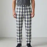 Pure Cotton Check Trouser – Chinese White & Victorian Rose - Image 2
