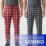 Pure Cotton Check Trouser – Tuna & Victorian Rose